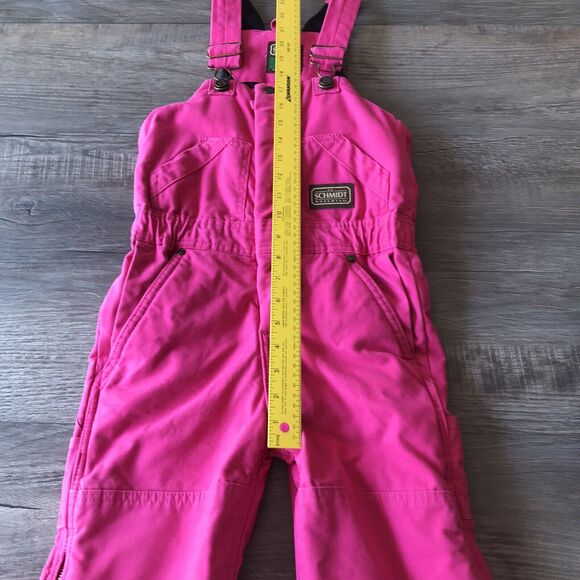Schmidt Workwear For Kids Insulated Hot Pink Overalls Farm Barn Sz 4T - Picture 10 of 12